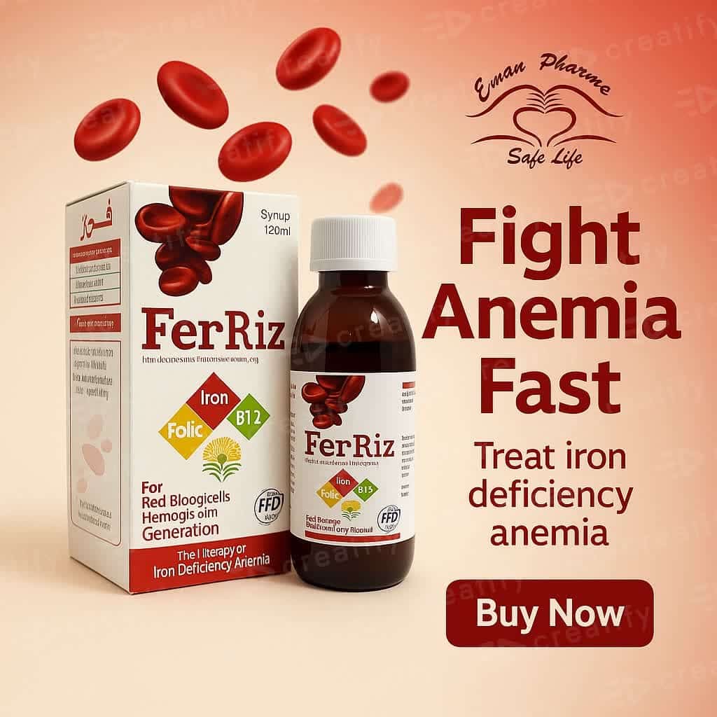 🩸 Ferriz Syrup – Iron Bisglycinate + Folic Acid with Vit B12