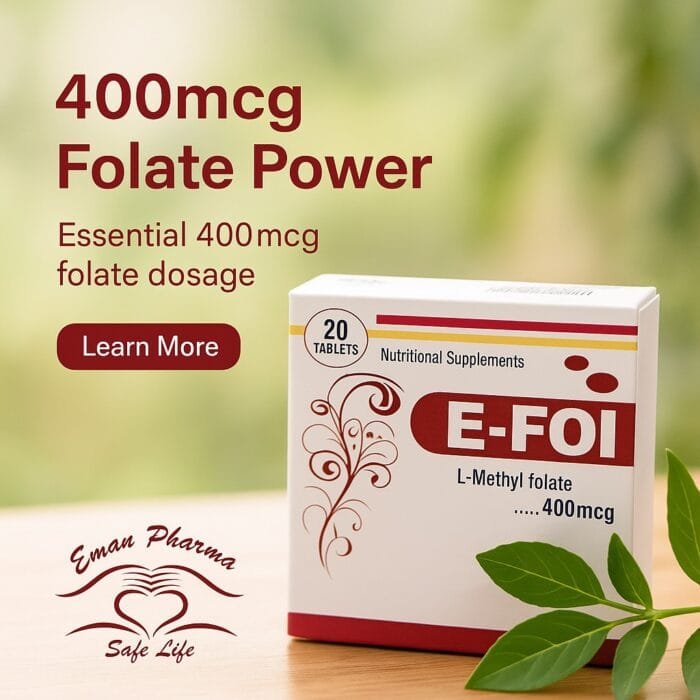 Onefol Tablets 💊 E-Fol Tablets L-Methyl Folate 400 mcg - Eman Pharma